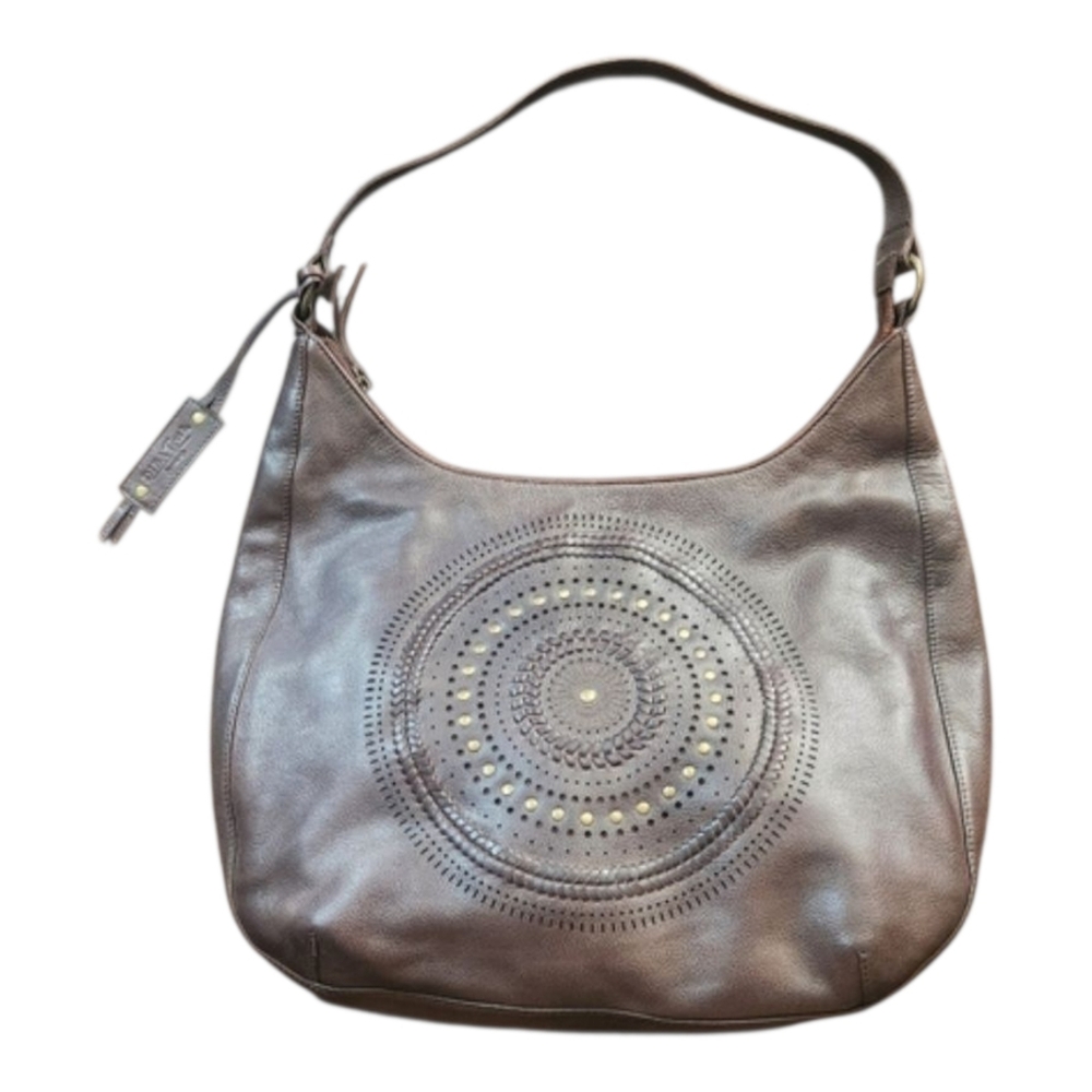 NWOT Diba‎ True Iris Tree Chic Brown Leather Hobo Bag with Mandala Bohemian
